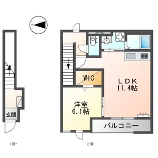 Le・Lien(ル・リアン)【203号室】の間取り