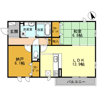 グリシンヌ カーサ【105号室】の間取り