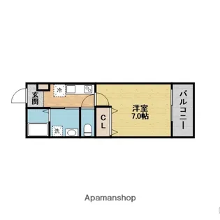 プルメリア阪大前【201号室】の間取り