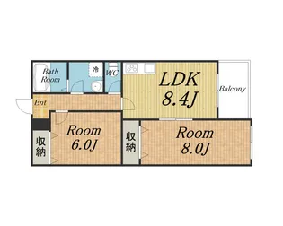 クレセル利倉東Ⅰ【1階】の間取り