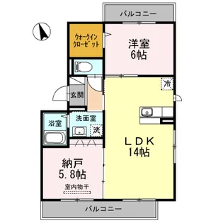 D・セジュール【201号室】の間取り