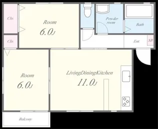 プライム仁川【201号室】の間取り