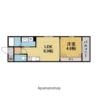 LA VIE BELLE 宝山町Ⅱ【1階】の間取り