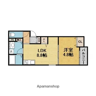 ベリッシモ蛍池【1階】の間取り