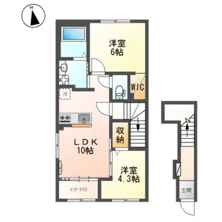 フェリス南花屋敷【201号室】の間取り