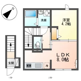 (仮称)吹田市新芦屋アパート【2階】の間取り
