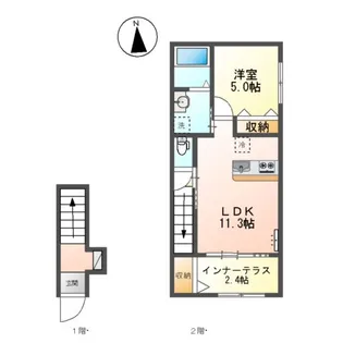 プラシッド ピュール (PLACIDE PURE)【2階】の間取り