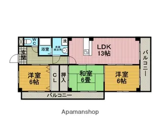 日恵ハイツE棟【305号室】の間取り