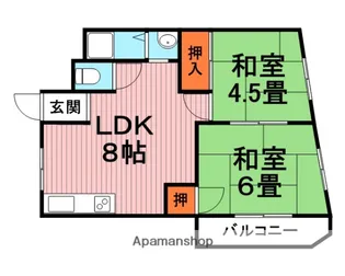 山ノ上ハイツ【401号室】の間取り