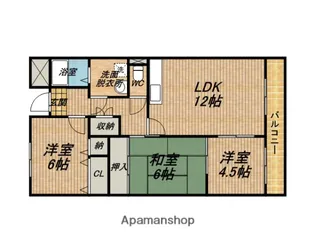 ヒルズ刀根山【605号室】の間取り