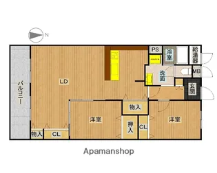 テラジハイツⅢ号館【3階】の間取り