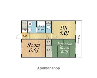 万代マンションⅡ【202号室】の間取り