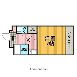 プチハイツ服部【4階】の間取り
