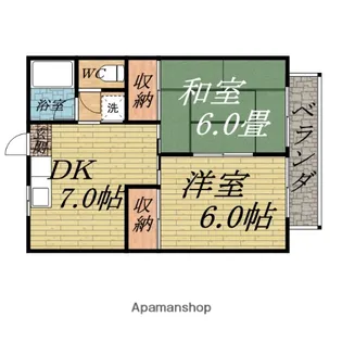 グリーングラス服部【101号室】の間取り