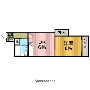 メゾンサプリーム【6階】の間取り