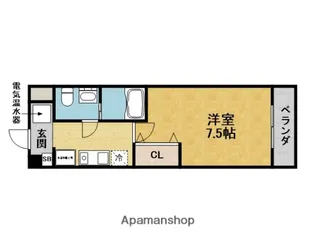 アメリ南桜塚【306号室】の間取り