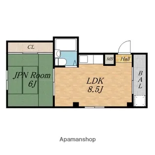瀬川マンション【201号室】の間取り