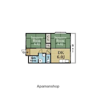 グリーンハウス浜【205号室】の間取り