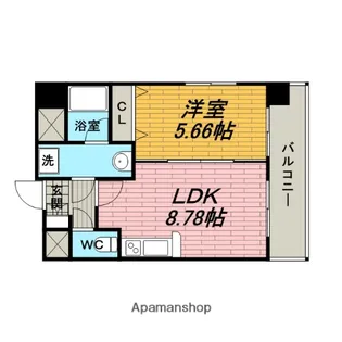 GROOVE西三国(旧プレジオ西三国)【404号室】の間取り