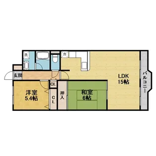 サンフラッツ南桜塚【205号室】の間取り