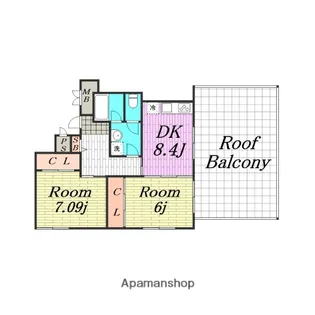 ドリームコート豊中【3階】の間取り