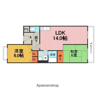 プライムハイツ中田【203号室】の間取り