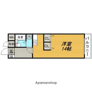 ハウスフェイグラインワダ【407号室】の間取り
