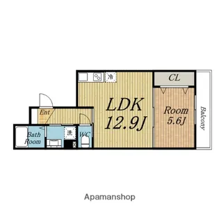 ルフレ服部元町【401号室】の間取り