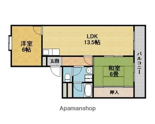 シャンボールメゾン曽根【202号室】の間取り