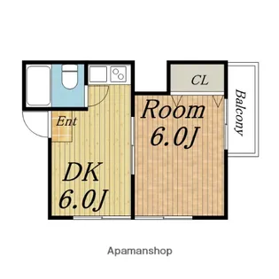 1DKの間取り画像