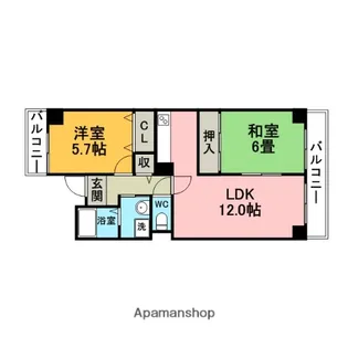 デイグラン豊中(旧エスメラド豊中)【501号室】の間取り