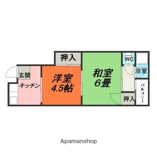 幸町2丁目神吉文化【212号室】の間取り