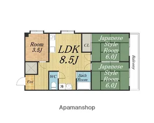 辻川ビル【403号室】の間取り