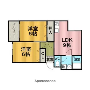 ハイツフルール【B-202号室】の間取り