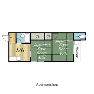 岡口文化【2-中央号室】の間取り