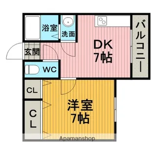 リッシュ・ボヌール【4階】の間取り