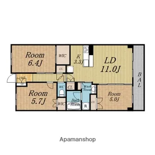 シティテラス神崎川駅前【3階】の間取り