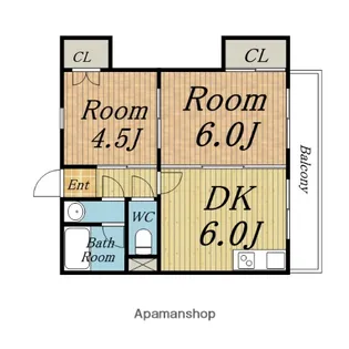 ブラン・ミクニ【205号室】の間取り