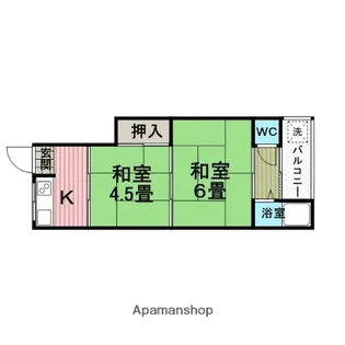 幸町4丁目神吉文化【4-6号室】の間取り