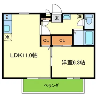 ソレジオ1号館【203号室号室】の間取り