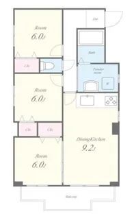 プリムール【5階】の間取り