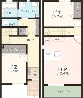 クラベール千里川【C号室】の間取り