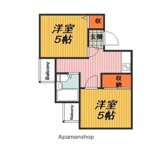 アイビーハイム加島【1A号室】の間取り