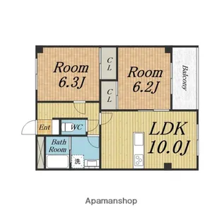 リバーサイド【2階】の間取り