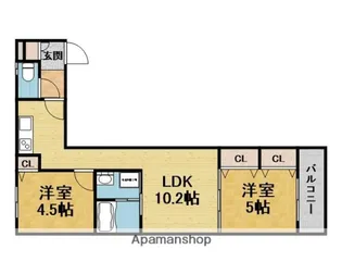 大阪府豊中市螢池北町2丁目【アパート】の間取り