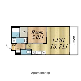 1LDKの間取り画像