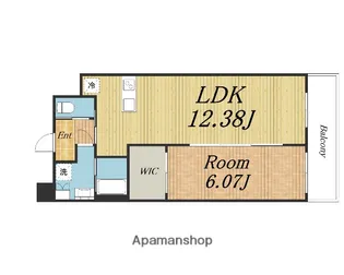 1LDKの間取り画像