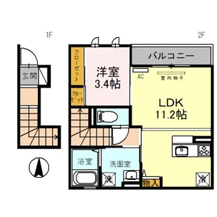 プレリエ小曽根【2階】の間取り