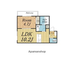 1LDKの間取り画像