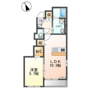 (仮称)豊中市豊南町南 賃貸アパート工事【1階】の間取り